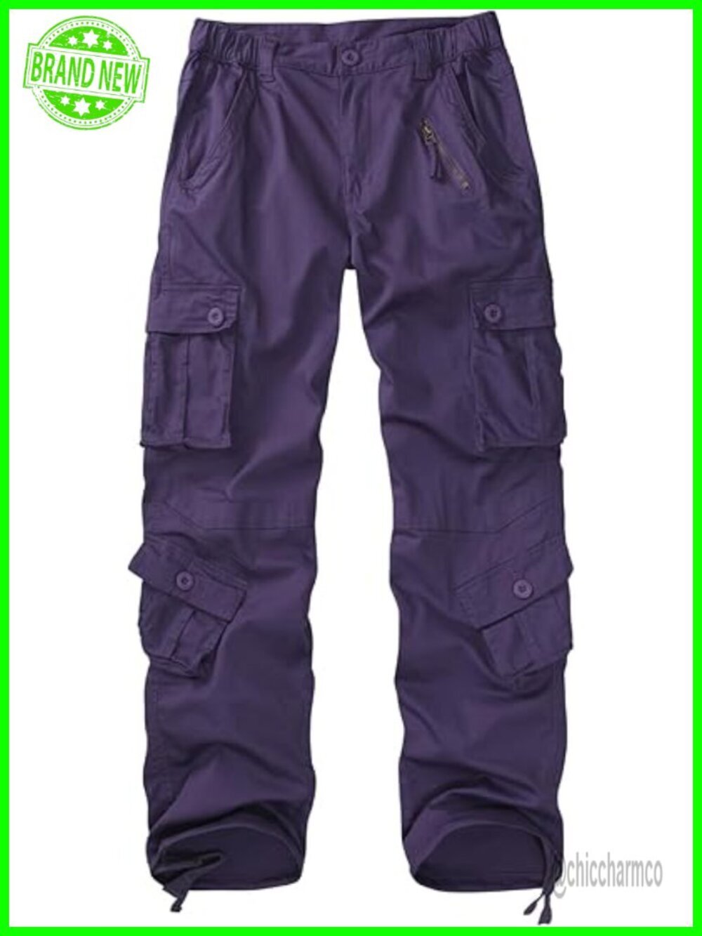 Cotton Blend Cargo Combat Work Pants with 8 Pockets